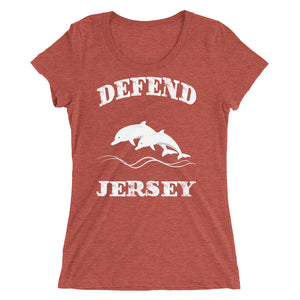 Defend Jersey Dolphins Ladies' short sleeve t-shirt w/White Design