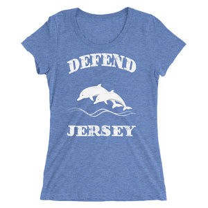 Defend Jersey Dolphins Ladies' short sleeve t-shirt w/White Design