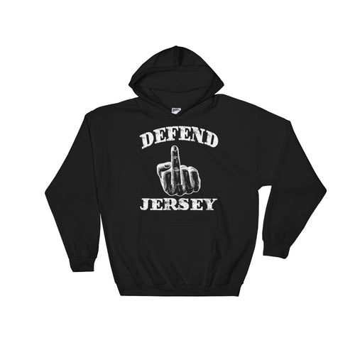 Defend Jersey Finger Hooded Sweatshirt w/White Design