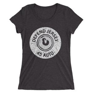 Defend Jersey Bullet Ladies' short sleeve t-shirt w/White Design