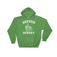 Defend Jersey Finger Hooded Sweatshirt w/White Design