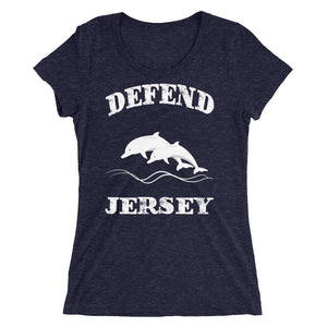 Defend Jersey Dolphins Ladies' short sleeve t-shirt w/White Design