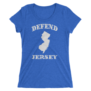 Defend Jersey State Ladies' short sleeve t-shirt w/White Design