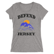 Defend Jersey Dolphins Color Ladies' short sleeve t-shirt w/Black Design