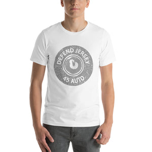 Defend Jersey Bullet Short-Sleeve Unisex T-Shirt w/Gray Design