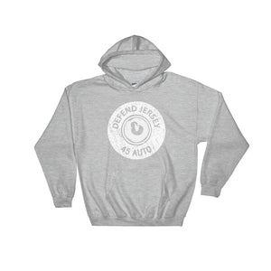 Defend Jersey Bullet Hooded Sweatshirt w/White Design