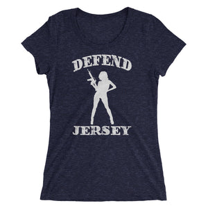 Defend Jersey Beauty Ladies' short sleeve t-shirt w/White Design
