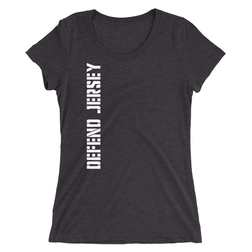 Defend Jersey Militia Ladies' short sleeve t-shirt w/White Design