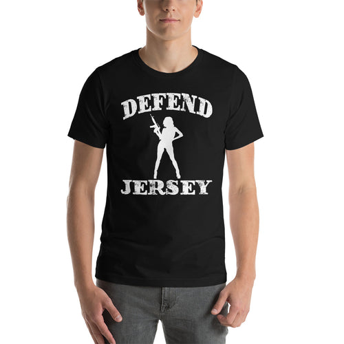 Defend Jersey Beauty Short-Sleeve Unisex T-Shirt w/White Design