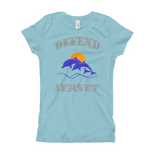 Defend Jersey Dolphins Color Girl's T-Shirt w/Gray Design