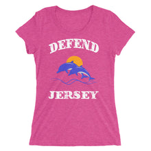 Defend Jersey Dolphins Color Ladies' short sleeve t-shirt w/White Design