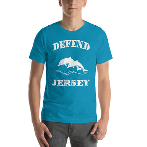 Defend Jersey Dolphins Short-Sleeve Unisex T-Shirt w/White Design