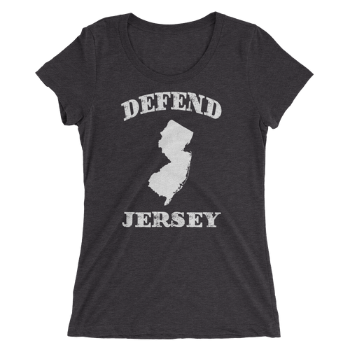 Defend Jersey State Ladies' short sleeve t-shirt w/White Design